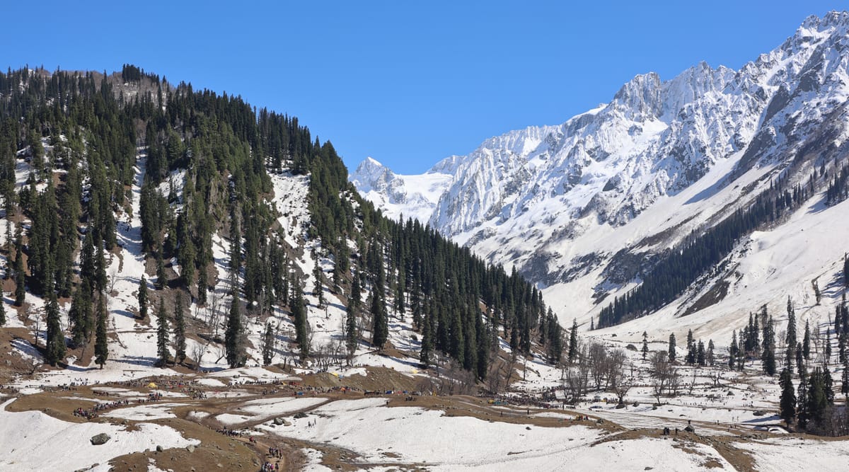 The Thajiwas glacier meadows above Sonamarg in Kashmir
