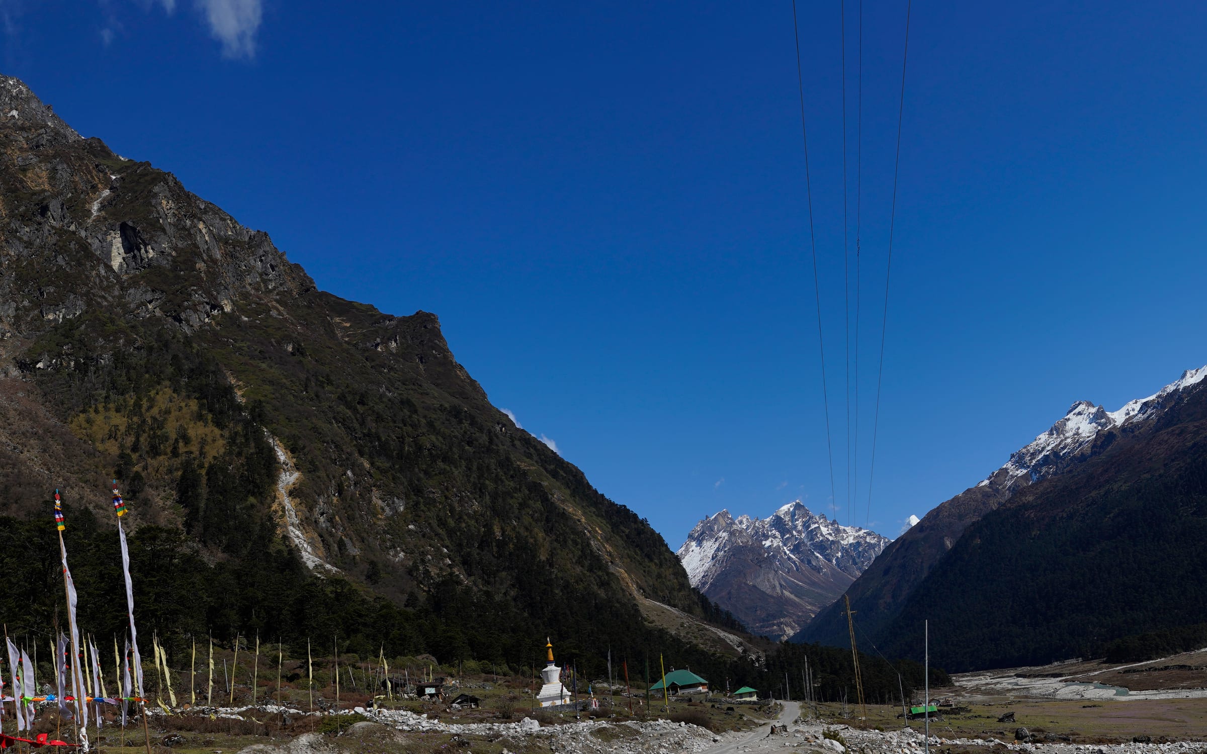 The Yumthang valley in North Sikkim, its slopes above the tree line
