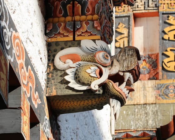 Punakha Dzong in Bhutan where two rivers meet below the fortress walls